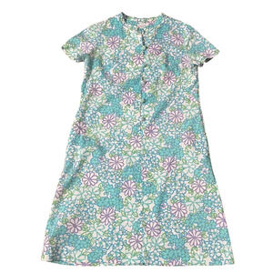 Vintage Tanner NC Blue Floral House Dress Size 16 GrandmaCore Cottagecore READ